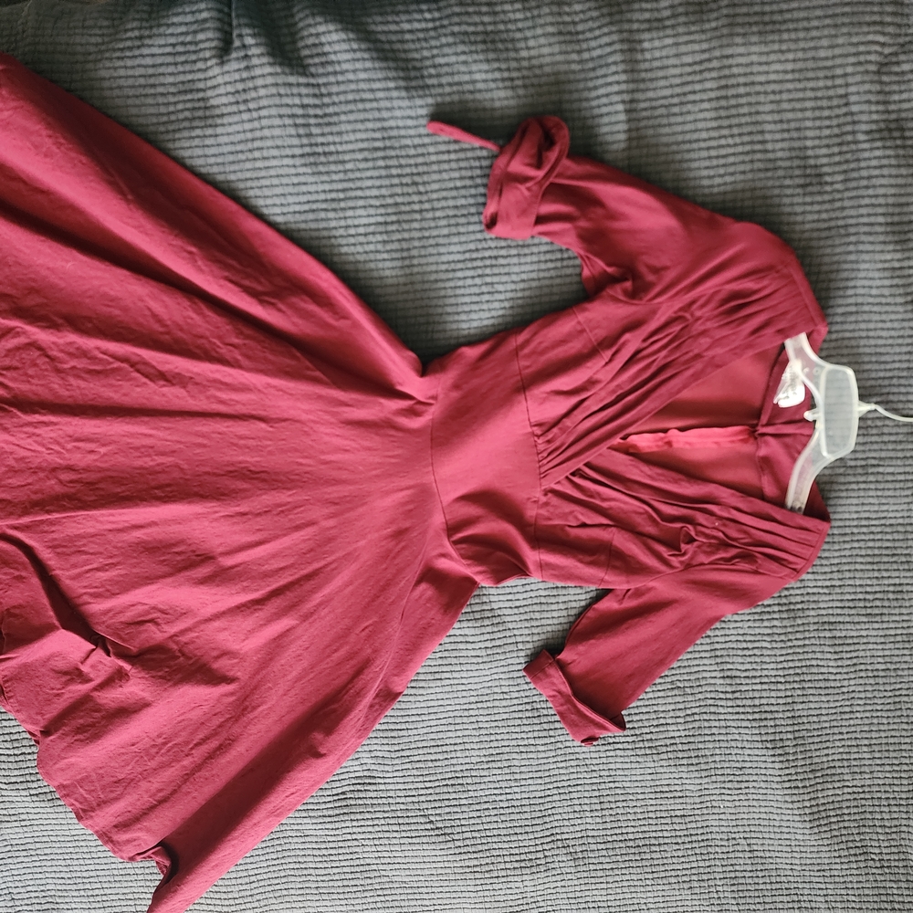 Unique Vintage Burgandy Dress